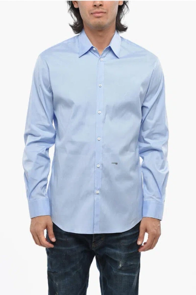 Dsquared2 Popeline 1995 Shirt With Standard Collar In Blue