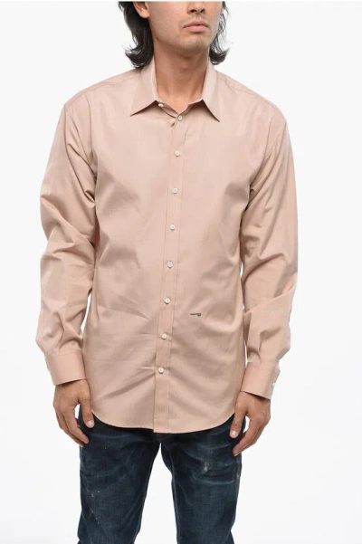 Dsquared2 Popeline 1995 Shirt With Standard Collar In Pink
