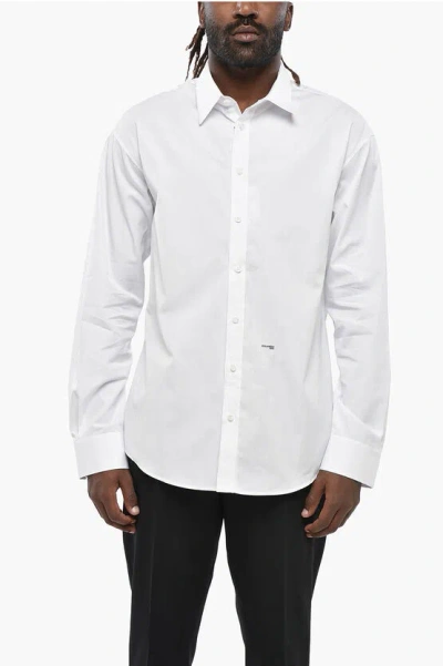 Dsquared2 Popeline 1995 Shirt With Standard Collar In White