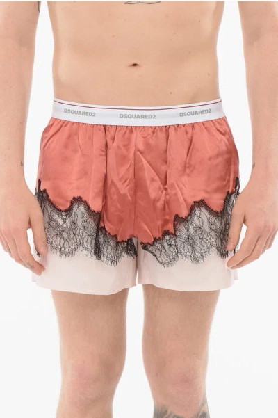 Dsquared2 Popeline Cotton Boxer Satin Detail