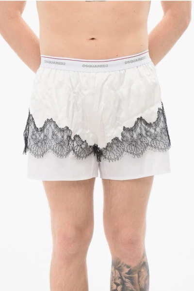 Dsquared2 Popeline Cotton Boxer Satin Detail