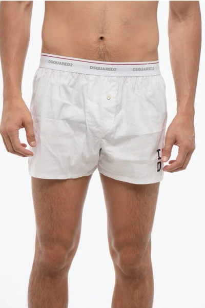 Dsquared2 Popeline I Love D2 Boxer With Elastic Waistband