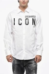 Dsquared2 Popeline Icon Shirt With Printed Front In White