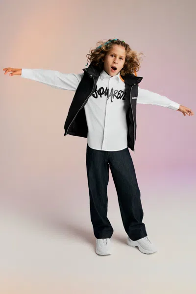 Dsquared2 Kids' Poplin Evening Shirt In White