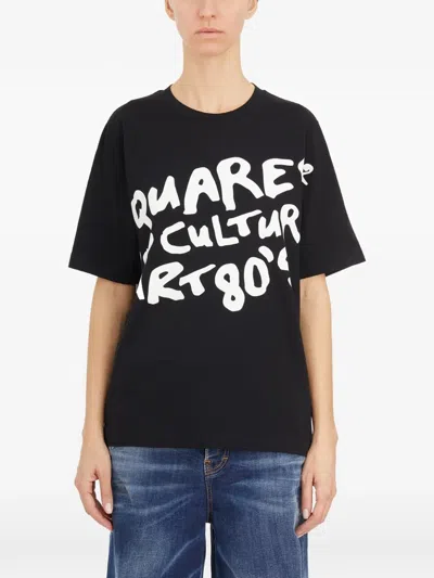 Dsquared2 Logo Printed Crewneck T-shirt In Black