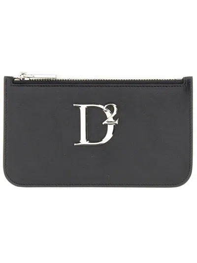 Dsquared2 Pouch With Logo In Black