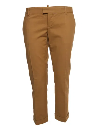Pre-owned Dsquared2  Tailored Cotton Trousers In Brown