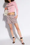 Dsquared2 Preppy Boston Striped Cotton Blend Short In Pink