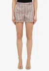 Dsquared2 Preppy Boston Striped Cotton Blend Short In Multicolor