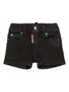 Dsquared2 Print Denim Shorts In Black