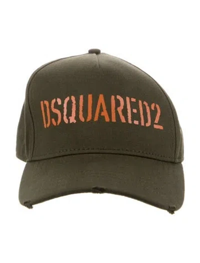 Pre-owned Dsquared2 Printed Baseball Cap In Green