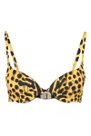 Dsquared2 Leopard Print Bikini Top In Beige