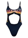 Dsquared2 Multicolour Cut-out Bodysuit Adjustable Straps In Blue