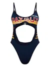 Dsquared2 Multicolour Cut-out Bodysuit Adjustable Straps In Blue