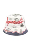 Dsquared2 Printed Bucket Hat In Neutral