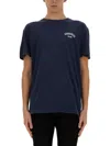 Dsquared2 Navy Blue Distressed Cotton Blend T-shirt In Blue
