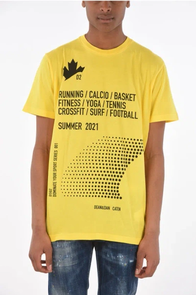 Dsquared2 Printed Cool Fit T-shirt In Yellow