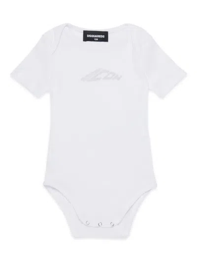 Dsquared2 Babies' Printed Cotton Body In White