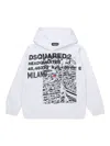 Dsquared2 Printed Cotton Hoodie In 白色