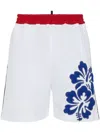 Dsquared2 Printed Cotton Shorts In White