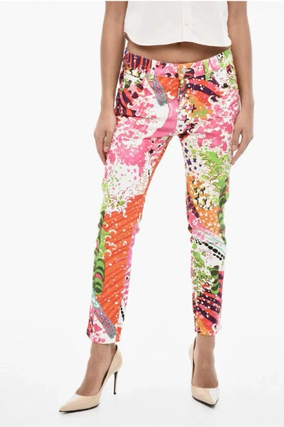 Dsquared2 Printed Cotton Twill Pants With 5 Pockets