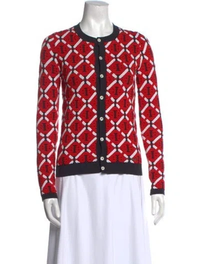 Pre-owned Dsquared2 Printed Crew Neck Sweater In Red