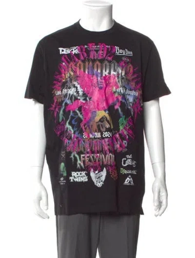 Pre-owned Dsquared2 Printed Crew Neck T-shirt In Black