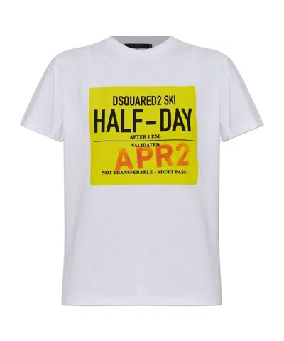 Dsquared2 Printed Crewneck T-shirt In White