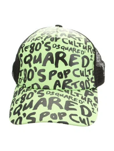 Pre-owned Dsquared2 Printed Dad Cap In Green