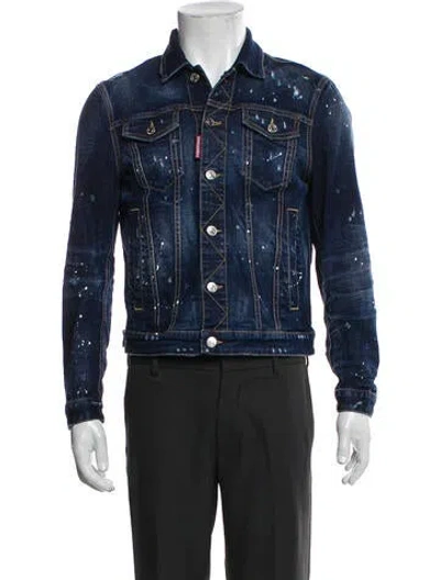Pre-owned Dsquared2 Printed Denim Jacket In Blue