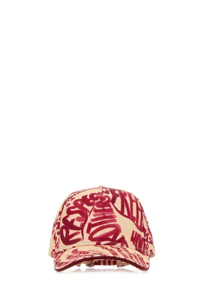 Dsquared2 Printed Denim Rebel Hibiscus Baseball Cap In Multi