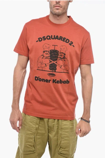 Dsquared2 Printed Doner Kebab T-shirt In Orange