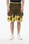 Dsquared2 Printed Double-fabric Cargo Shorts In Brown