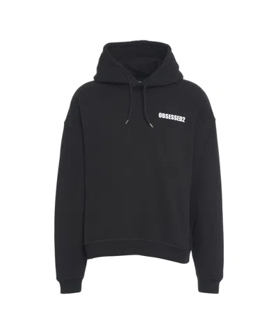 Dsquared2 Printed Hoodie In Black