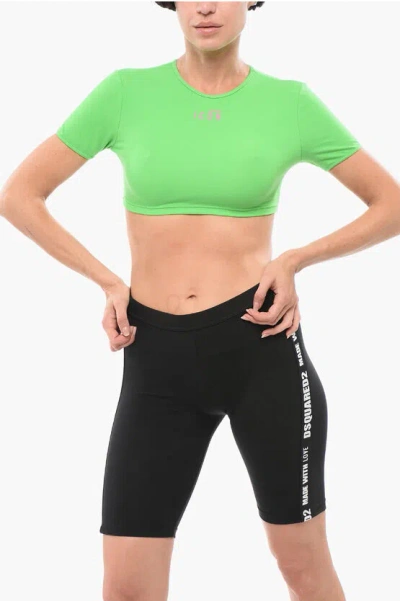 Dsquared2 Printed Icon Crop Top In Green