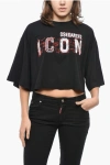 Dsquared2 Printed Icon Cropped Fit T-shirt In Black