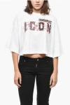 Dsquared2 Printed Icon Cropped Fit T-shirt In White