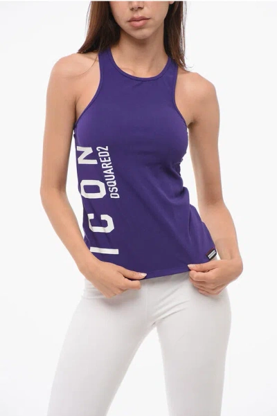 Dsquared2 Printed Icon Tank Top In Blue
