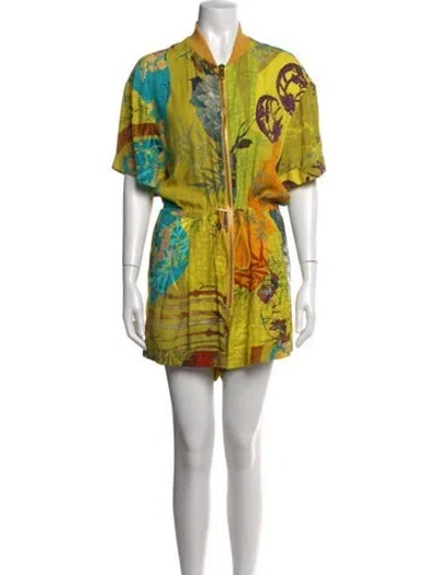 Pre-owned Dsquared2 Printed Jumpsuit In Yellow