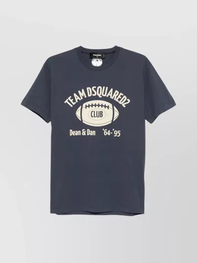 Dsquared2 Printed Logo Crew Neck T-shirt In Blue