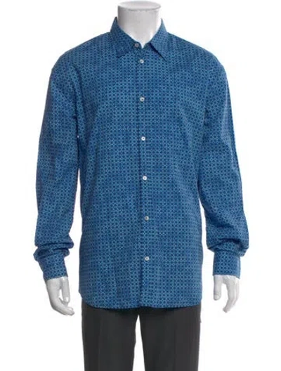 Pre-owned Dsquared2 Printed Long Sleeve Shirt In Blue