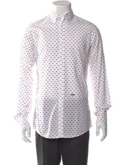 Pre-owned Dsquared2 Printed Long Sleeve Shirt In White