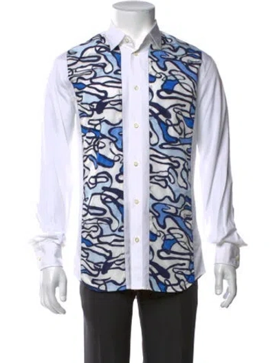 Pre-owned Dsquared2 Printed Long Sleeve Shirt In White