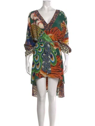 Pre-owned Dsquared2 Printed Midi Length Dress In Multi