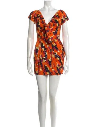 Pre-owned Dsquared2 Printed Mini Dress In Orange
