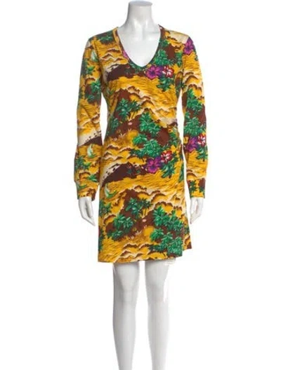 Pre-owned Dsquared2 Printed Mini Dress W/ Tags In Yellow