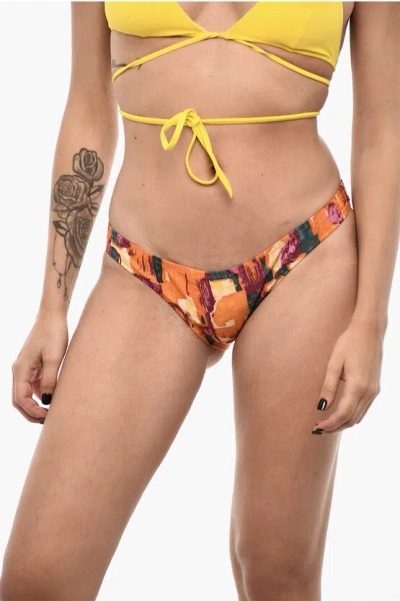 Dsquared2 Printed Nylon-blend Bikini Briefs In Brown