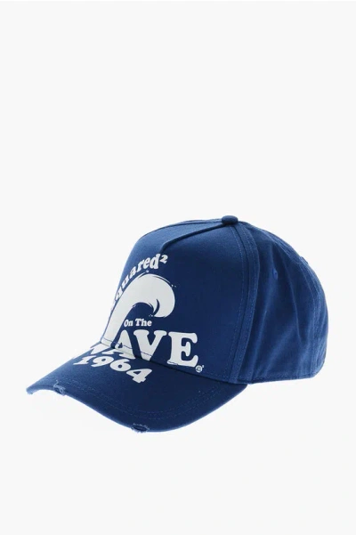 Dsquared2 Printed On The Wave Baseball Cap In Brown