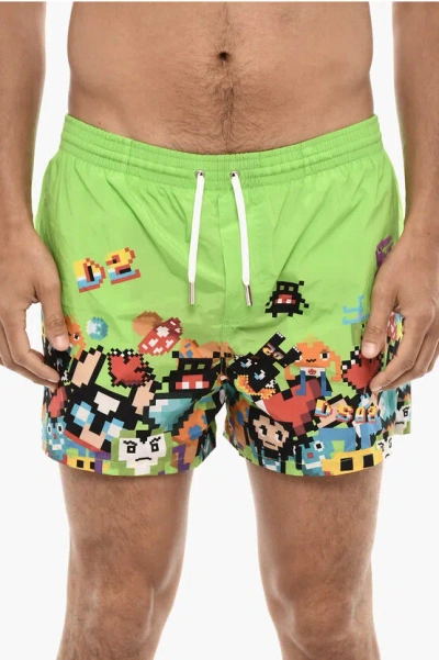 Dsquared2 Printed Pixel Swim Shorts Grösse 48