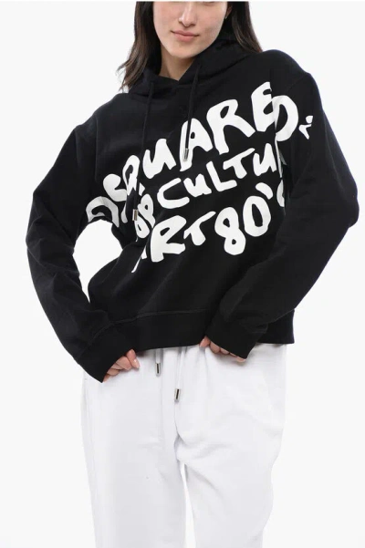 Dsquared2 Hoodie Mit Grafischem Print In Black